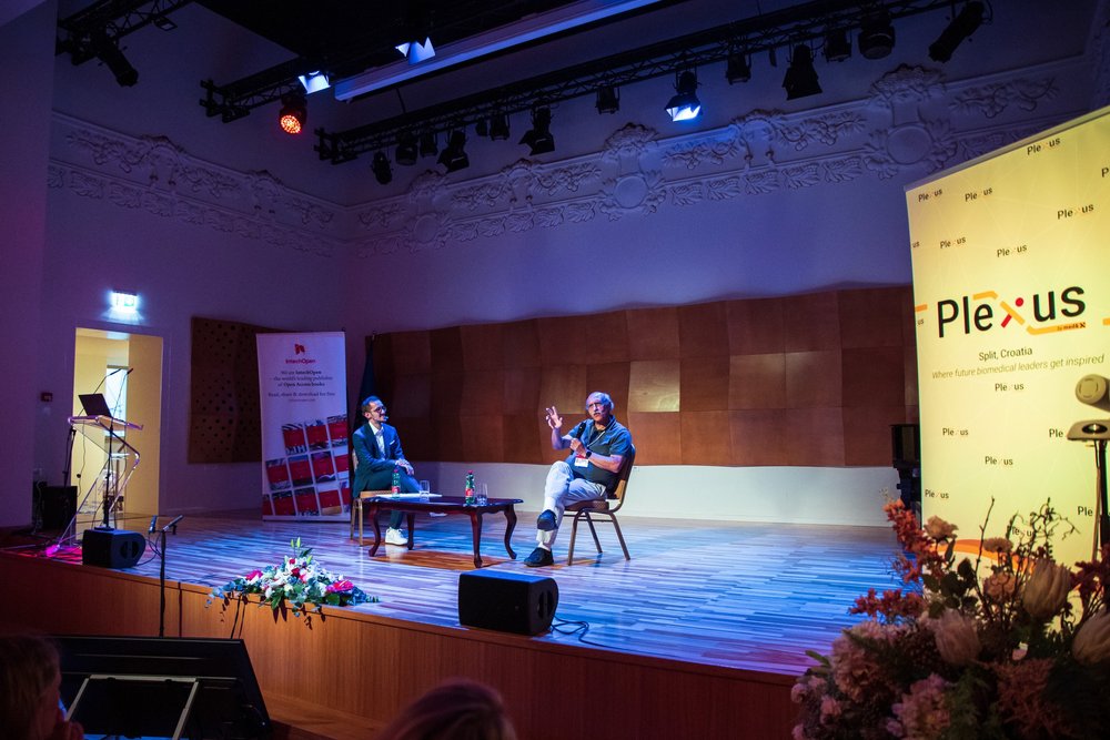 A fireside chat in front of the audience on the Plexus stage