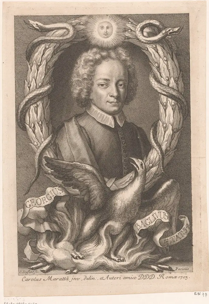 Engraved portrait of Giorgio Baglivi at 34