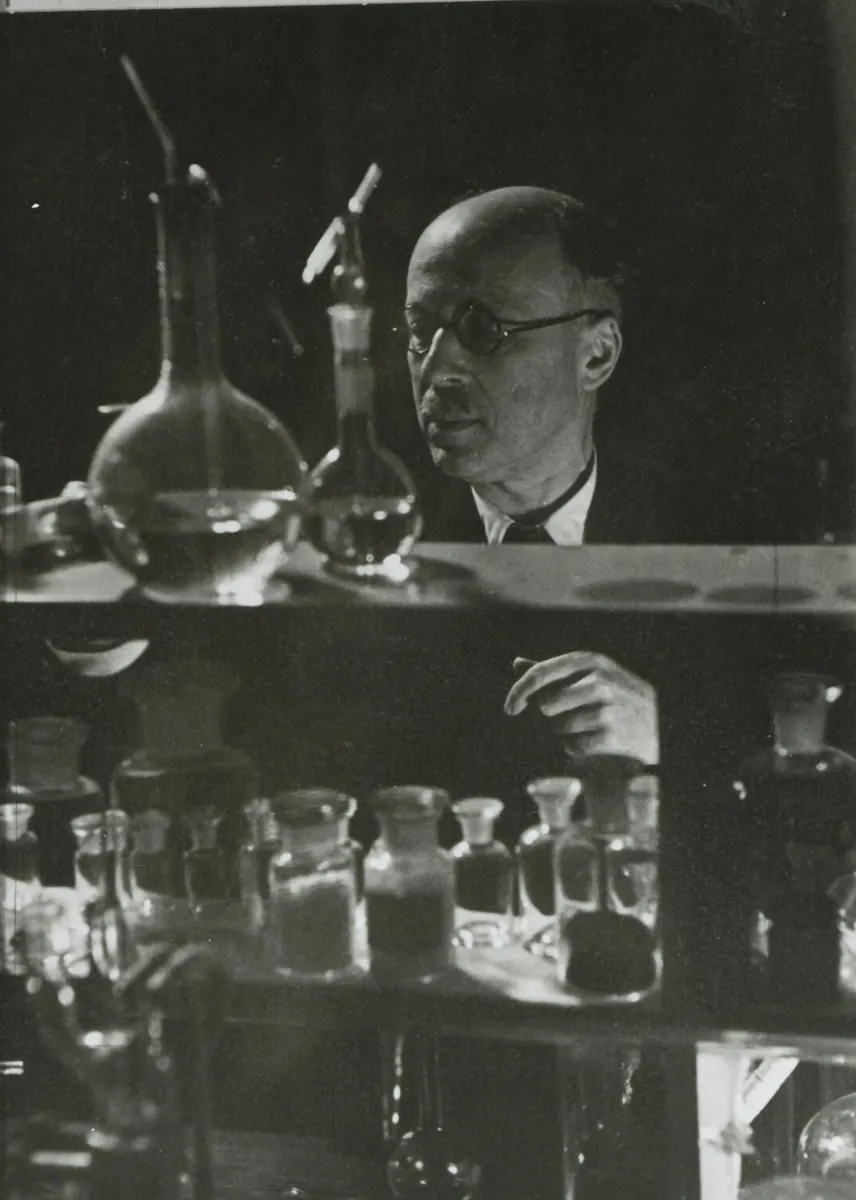 Lavoslav Ružička in his laboratory